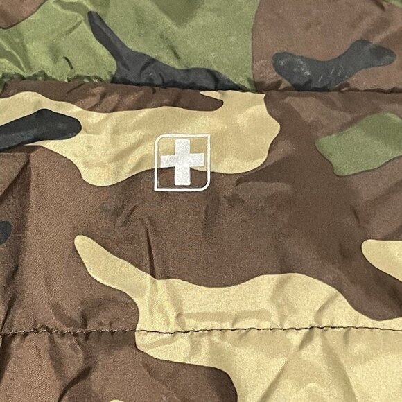 Swiss Tech Puffer Vest Jacket Women Size S Camo Zip Hunt Army Sleeveless Pocket - Picture 9 of 10